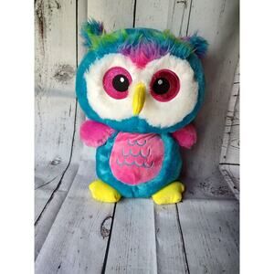 Owl Plush Blue Pink Large 17 in Tall Fun & Fun Toys Bright AGE 5+
